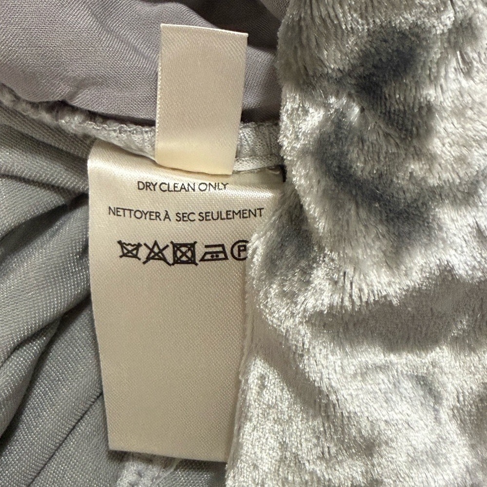 MAEVE by Anthropology Silver Metallic Silk Style Straight Leg Pants Size Medium - Picture 6 of 11